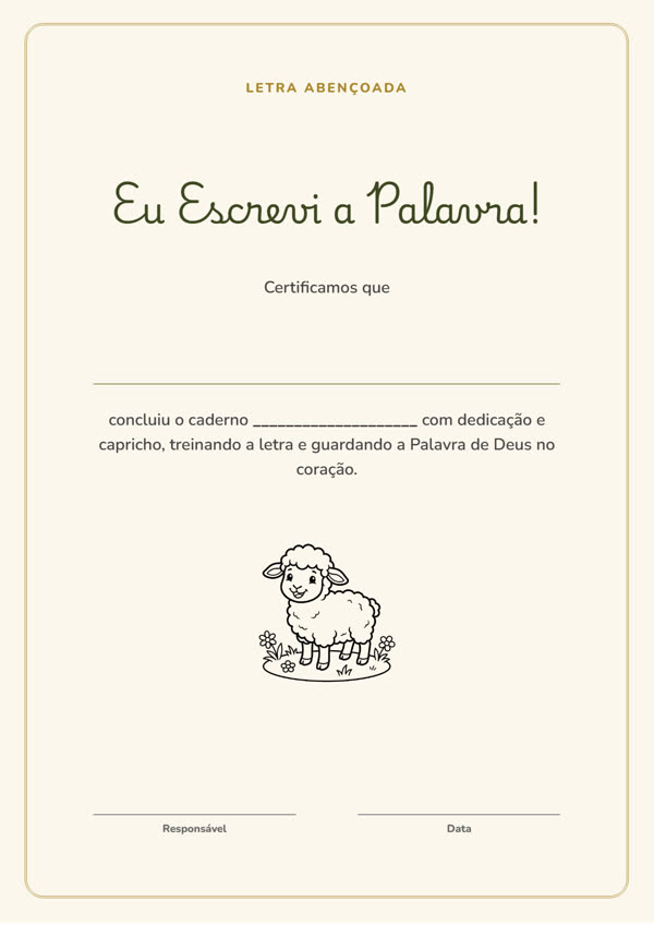 Certificado Eu Escrevi a Palavra